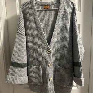 Oversized chunky arm knit cardigan